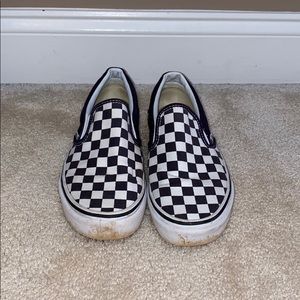 Purple checkerboard Vans